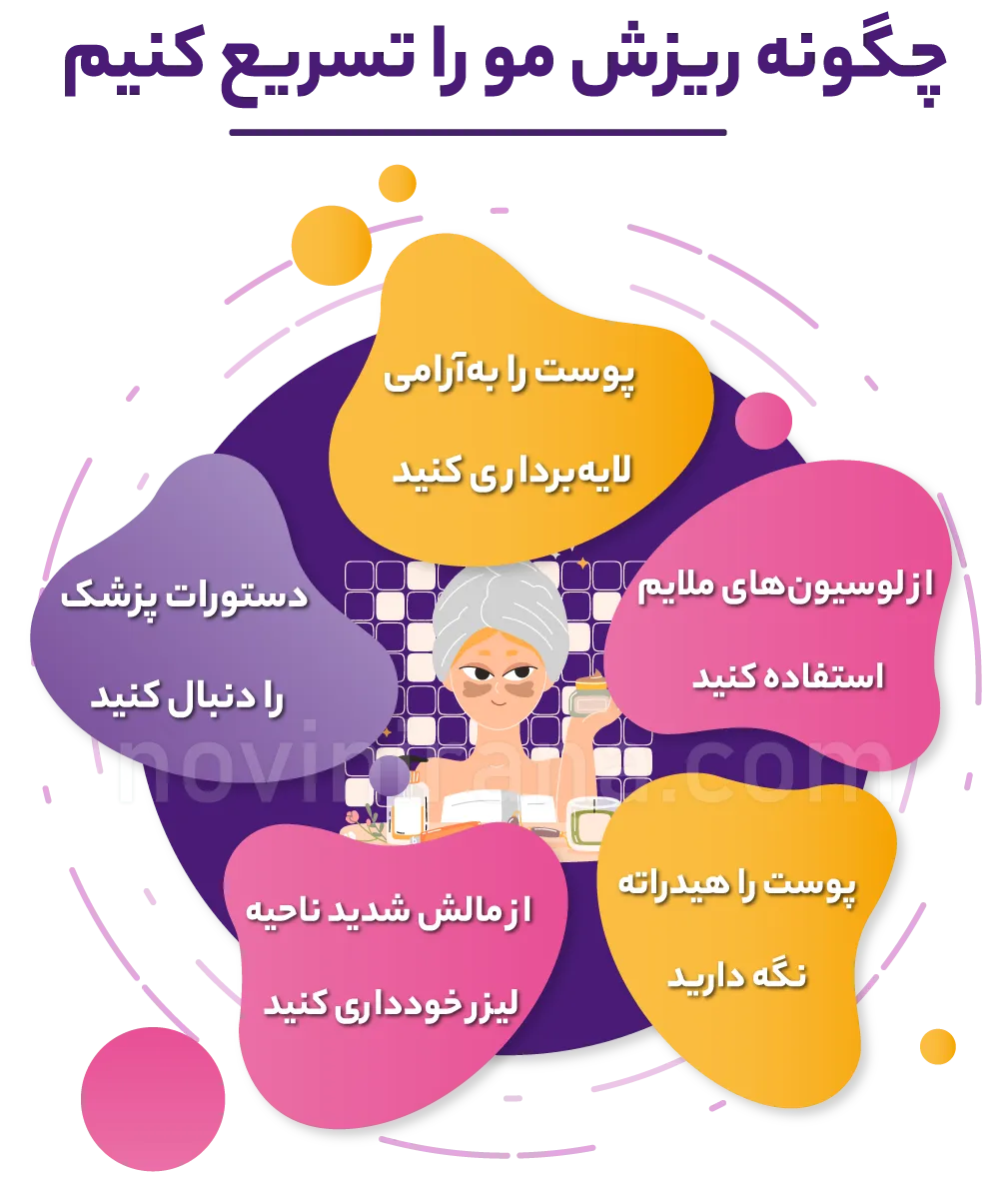 چند روز بعد از لیزر موها میریزد